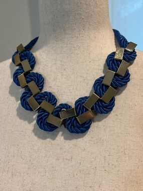 Blue Rope Chain Statement Necklace - Unbranded